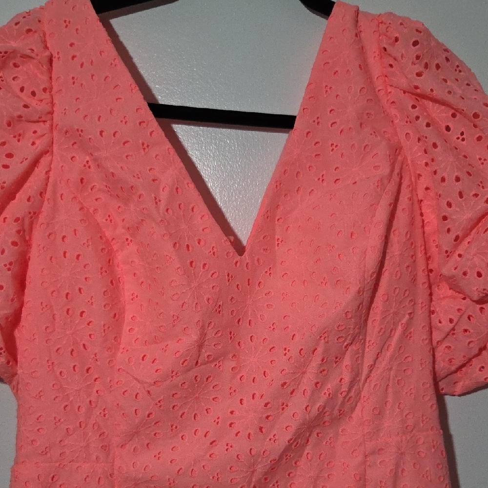 Lilly Pulitzer Coral Eyelet Midi Dress